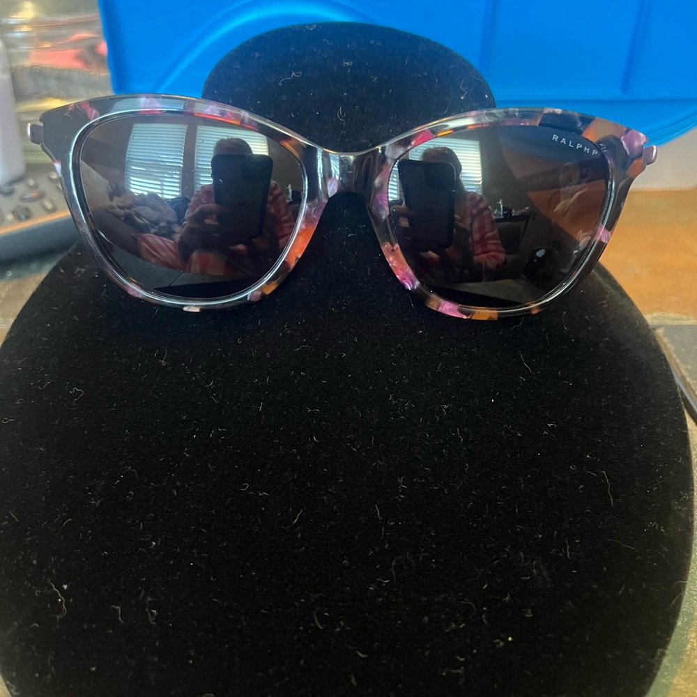 Ralph Lauren Women's Pink Marble And Brown Sunglasses